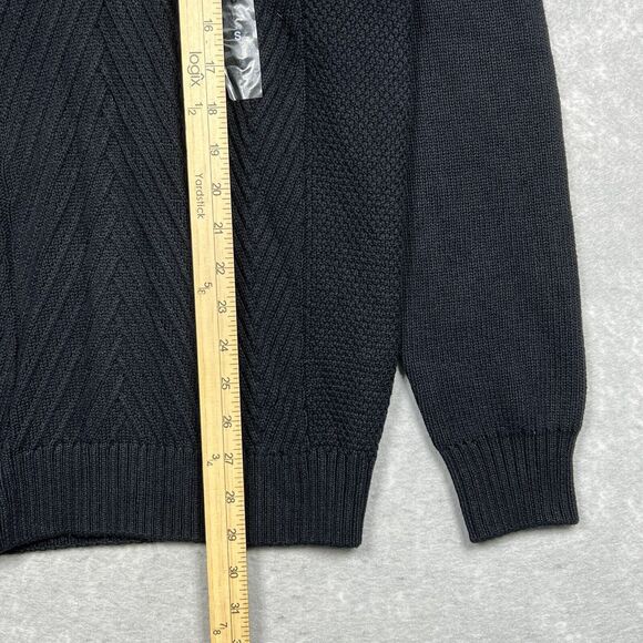 Club Room Sweater Mens Small Black Chunky Shawl Collar Cardigan NWT MSRP $70 - Picture 5 of 8